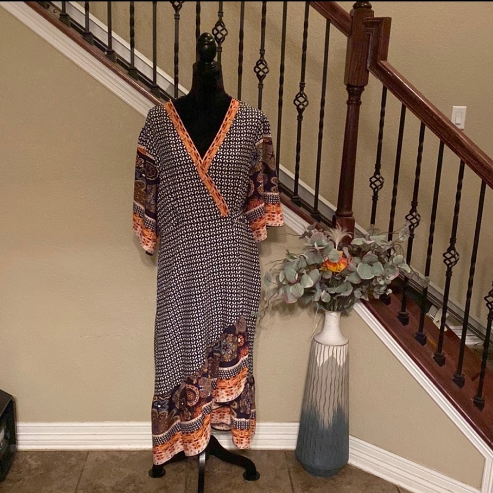 Suzanne Betro wrap dress, surplus, has pockets!
